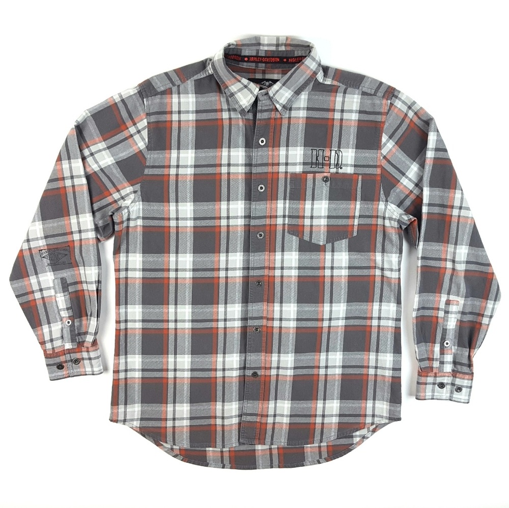 Harley Davidson Embroidered Metal Button Shirt